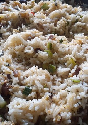 Una foto de Arroz Con Berenjena y Calabacín