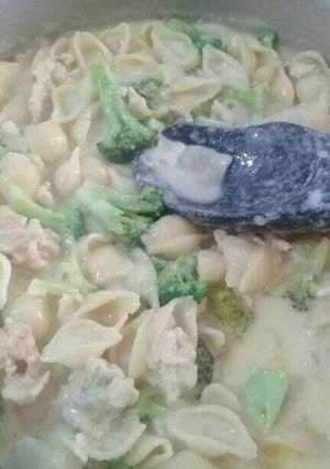 Una foto de Pasta en salsa alfredo