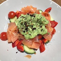 A picture of Smoked Salmon with Lime Guacamole.