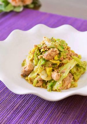 A picture of One More Side Dish: Mackerel Cabbage Sesame Salad.