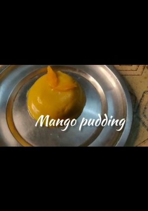 A picture of Manai samayals mango pudding.