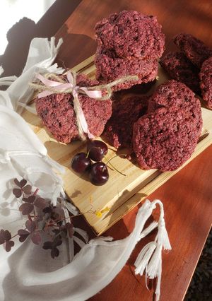 Una foto de Galletas de remolacha y cerezas🍒