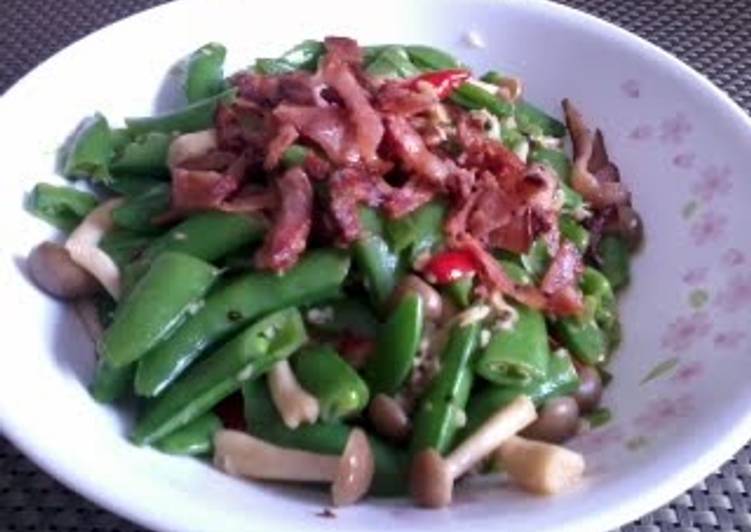 LG SNAP PEA AND MUSHROOM WITH BACON