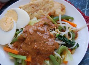 Foto resep Pecel Sayuran Bumbu Kacang