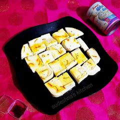 A picture of Kharwas or Milk Pudding.