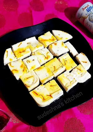 A picture of Kharwas or Milk Pudding.