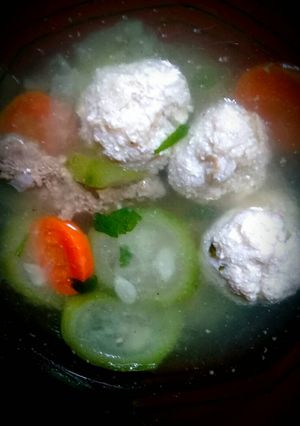 Foto resep Sup oyong bola tahu udang