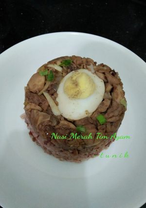 Foto resep Nasi Merah Tim Ayam