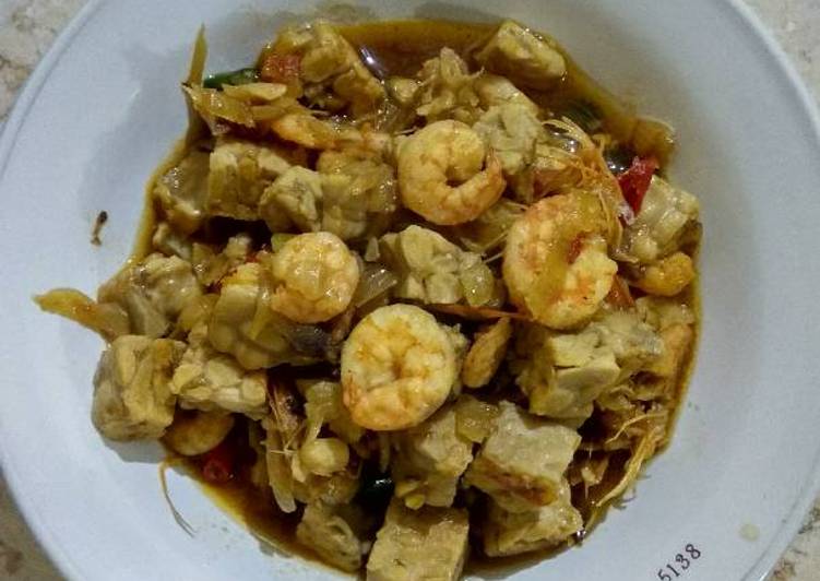 Tumis Tempe + Udang Bumbu Kecap