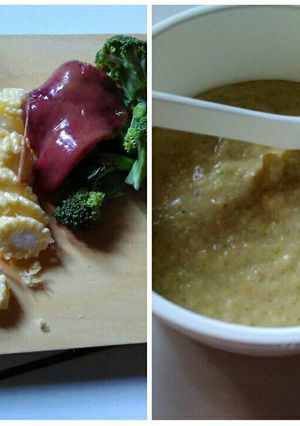 Foto resep Bubur tim hati ayam brokoli jagung baby