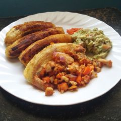 Plantains and stirfry fish fillet A picture of Plantains and stirfry fish fillet.