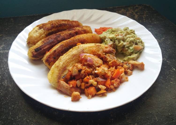 Plantains and stirfry fish fillet