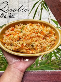 Hình của món Risotto Cá hồi.