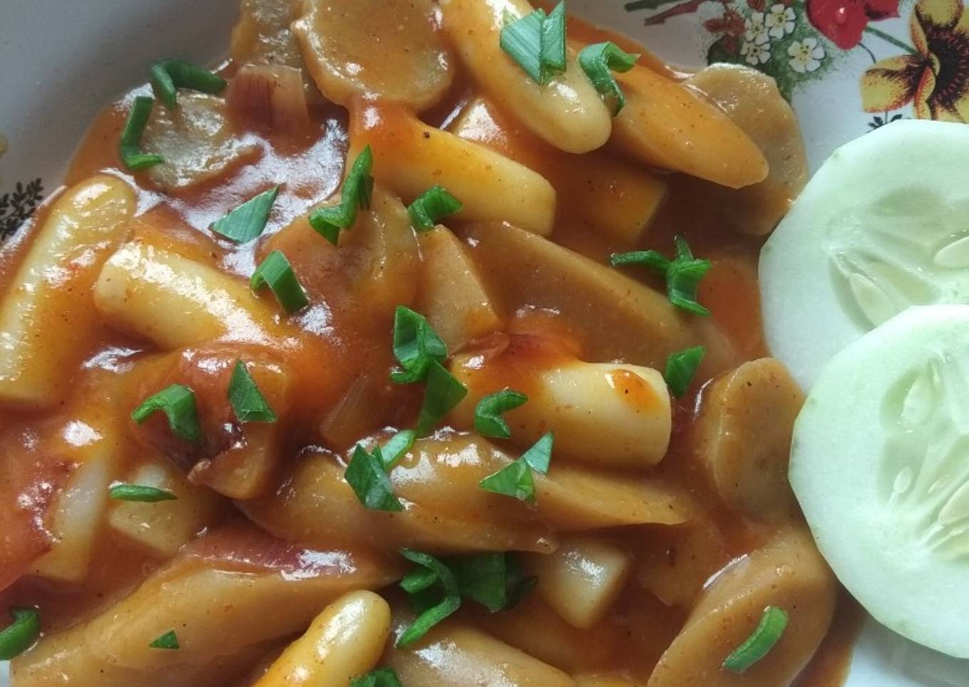 Tteokbokki home made tanpa saus gochujang