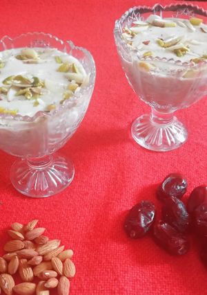 A picture of Instant talbeena (barley and dates porridge).