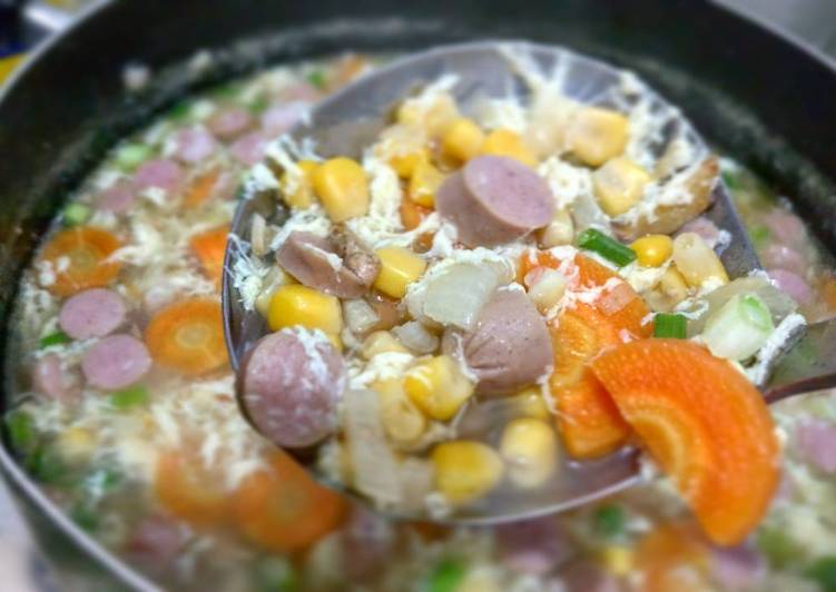 12 Resep: Sop telur sosis jagung manis wortel ala bujang Anti Gagal!