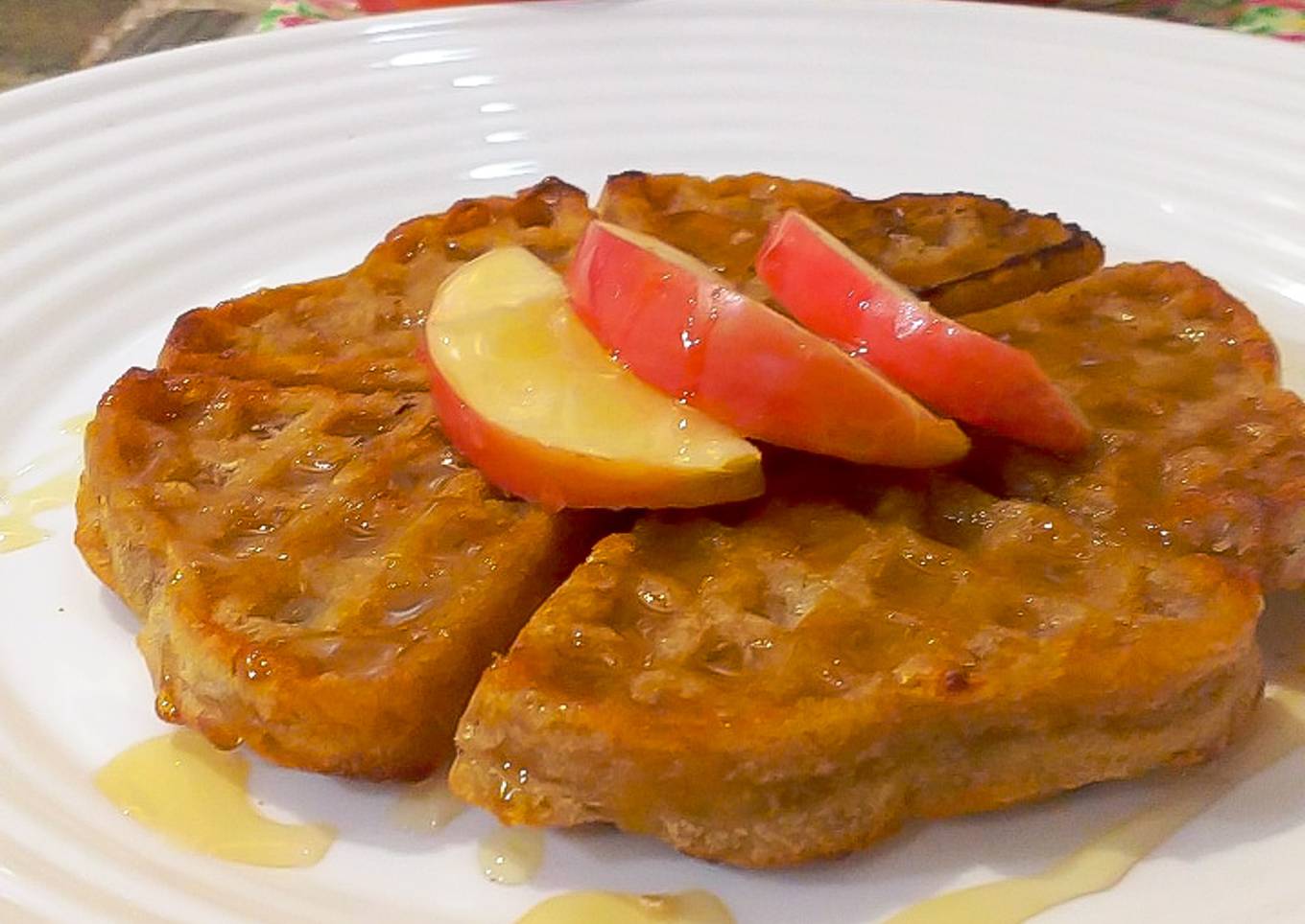 Waffles de avena y manzana🍎