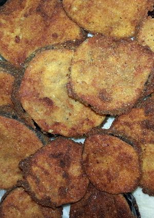 A picture of H's Aubergine / Eggplant Schnitzel.
