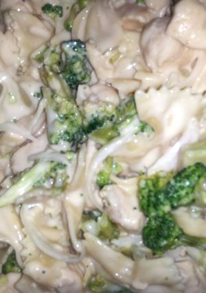 A picture of Angel's Chicken and Broccoli Alfredo.