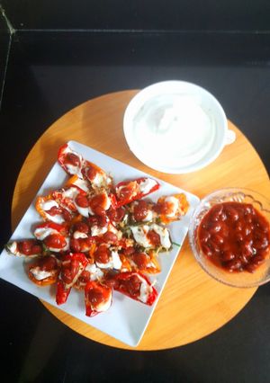 A picture of Keto capsicum nachos.