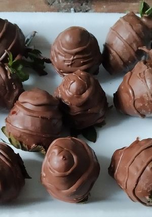 Una foto de Frutillas con chocolate