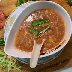 A picture of Hot and sour soup🍲.