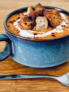 A picture of Spicy Vegan-Tomato soup.