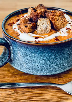 A picture of Spicy Vegan-Tomato soup.