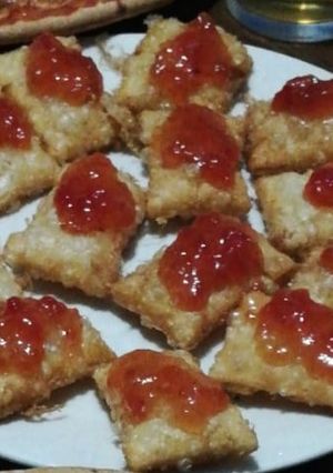 Una foto de Sobres de queso de cabra con mermelada de tomate