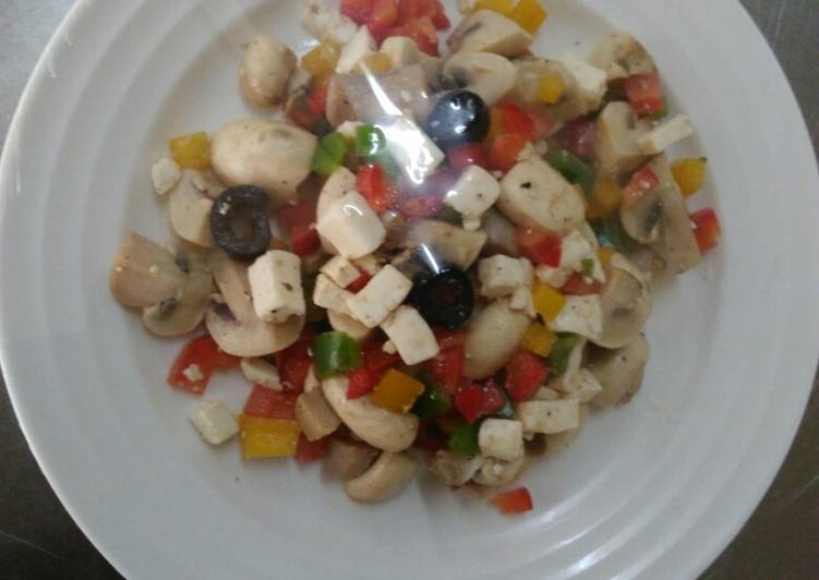 Step-by-Step Guide to Prepare Homemade Pimiento /mushroom /cottage cheese salad