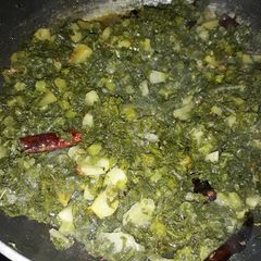 A picture of Muli leaves bhaji.