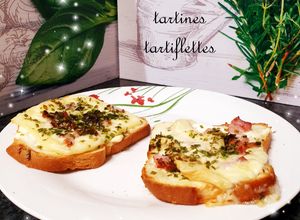 Une photo de Tartines tartiflettes et raclettes😋#monlivredecuisine