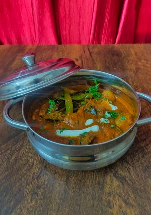 A picture of Baby potatoes Dum Aloo.