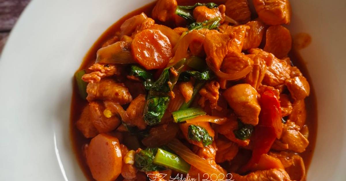 Resipi Ayam Masak Merah Ala Kedai Thai Oleh Fz Adzlin Cookpad