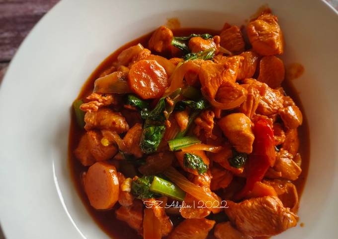 Resipi Ayam Masak Merah Ala Kedai Thai Oleh Fz Adzlin Cookpad