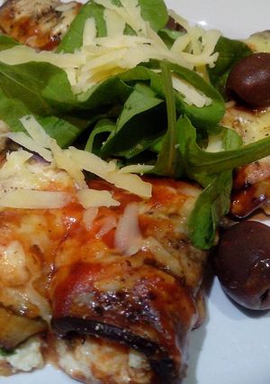 Una foto de Roll de berenjena a la italiana
