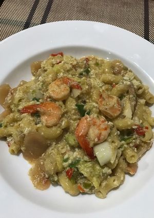 Foto resep Seblak makaroni udang nyemek nyemek