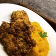 Picatta de cerdo con puré de zanahorias y naranja 🍊