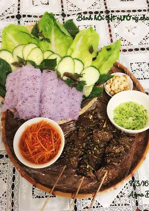 A picture of Vegetarian Grilled Meat Bánh Hỏi.
