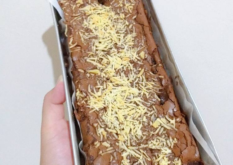 Fudgy brownies takaran sendok makan dengan otang