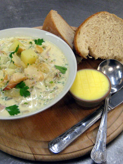 A picture of cullen skink (smoked haddock big soup).