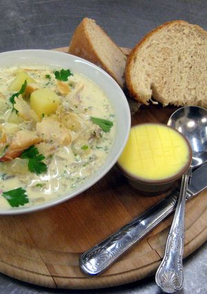 A picture of cullen skink (smoked haddock big soup).