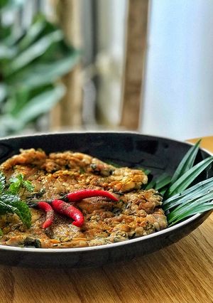 Hình của món Thịt nướng rau thơm.