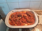Una foto de polenta con chorizo