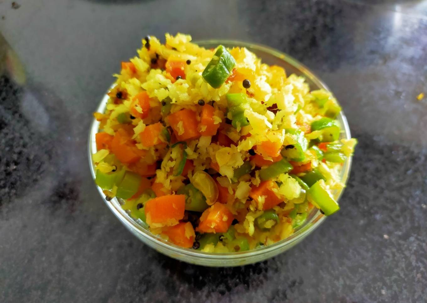 Beans-Carrot Upperi (Kerala Style)