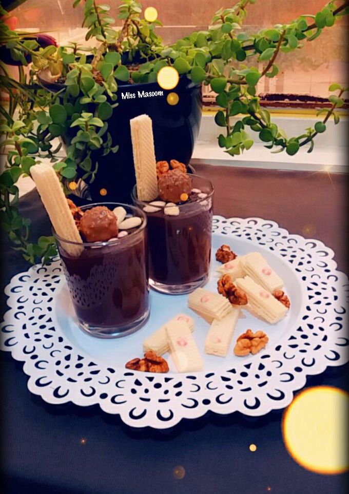 عکسی از دستور پودینگ شکلاتی