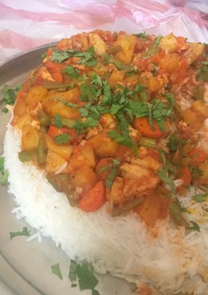 صورة لوصفة صينية رز بالخضار