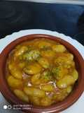 Fabes con langostinos y guisantes😋