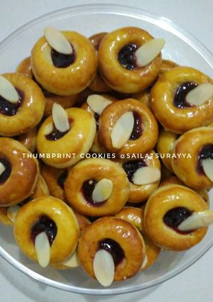 Foto resep Blueberry Almond Thumbprint Cookies