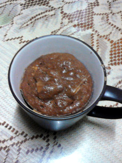 A picture of Microwave Peanut Butter Chocolate Cake.